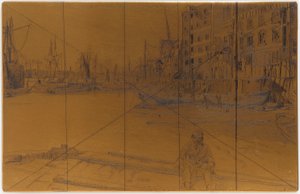 エッチングプレート：Eagle Wharf (Tyzac Whiteley and Co.) 作： James Abbott McNeill Whistler