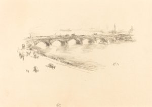 夕方、リトル・ウォータールー・ブリッジ 作： James Abbott McNeill Whistler