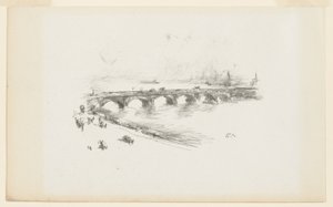 夕方、リトル・ウォータールー・ブリッジ 作： James Abbott McNeill Whistler