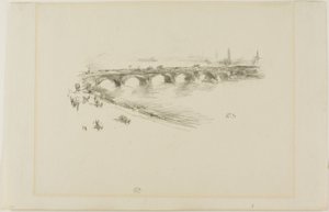 夕方、リトル・ウォータールー・ブリッジ 作： James Abbott McNeill Whistler
