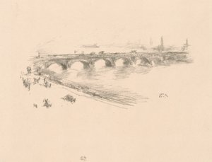 夕方、リトル・ウォータールー・ブリッジ 作： James Abbott McNeill Whistler