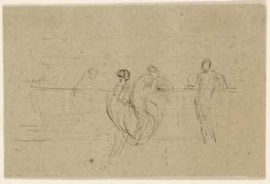 手すりによるフィギュア 作： James McNeill Whistler