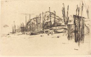 漁船、ヘイスティングス 作： James Abbott McNeill Whistler