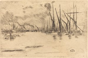 ニシン漬けの階段から 作： James Abbott McNeill Whistler