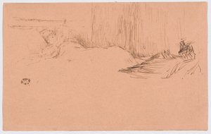 ベッドで読書する少女 作： James McNeill Whistler