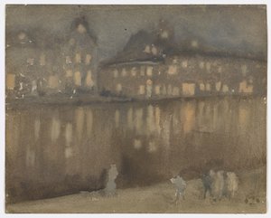 大運河、アムステルダム。 ノクターン 作： James Abbott McNeill Whistler