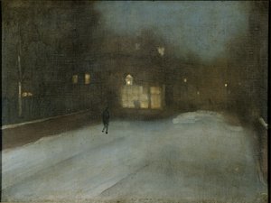 グレーとゴールド - Snow in Chelsea 作： James Abbott McNeill Whistler