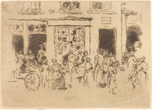 ハイストリート、ブリュッセル 作： James Abbott McNeill Whistler