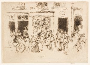 ハイストリート、ブリュッセル 作： James Abbott McNeill Whistler