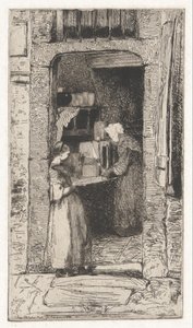 La Marchande de Moutarde (マスタードの売り手)、フランスのセット (Douze Eaux-Fortes d) から 作： James Abbott McNeill Whistler