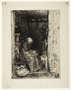 La Vieille aux Loques (ぼろきれのおばあさん) 作： James Abbott McNeill Whistler