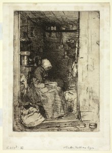 La Vieille aux Loques (ぼろきれのおばあさん) 作： James Abbott McNeill Whistler