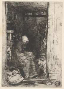 フランスのセットからのLa Vielle aux Loques (Douze Eaux-Fortes d 作： James Abbott McNeill Whistler