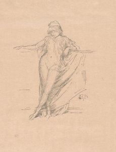 小さなドレープ図、傾いている 作： James Abbott McNeill Whistler