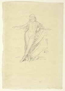 小さなドレープ図、傾いている 作： James Abbott McNeill Whistler