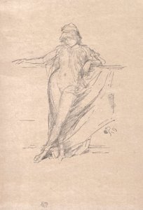 もたれかかる小さなドレープ 作： James McNeill Whistler