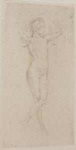 腕を上げた裸の女の子 作： James Abbott McNeill Whistler