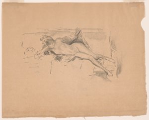 ヌードモデル リクライニング 作： James Abbott McNeill Whistler