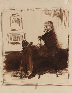 トーマス・カーライルの肖像スケッチ 作： James Abbott McNeill Whistler