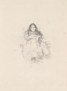 ポートレート研究：Mrs. Philip, No. 3 (右) ポートレイト・スタディ: ジュヌヴィエーヴ・マラルメ (裏) 作： James McNeill Whistler