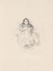 ポートレート研究：Mrs. Philip, No. 3 (右) ポートレイト・スタディ: ジュヌヴィエーヴ・マラルメ (裏) 作： James Abbott McNeill Whistler