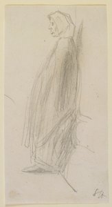 立っている老婆の横顔スケッチ 作： James Abbott McNeill Whistler