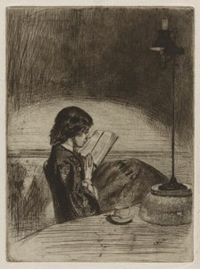 ランプライトによる読書 作： James Abbott McNeill Whistler