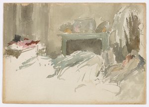 ベッドで休む 作： James Abbott McNeill Whistler