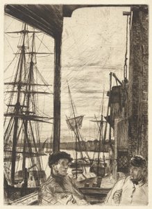 Rotherhithe (Wapping)、テムズ川のセットから 作： James Abbott McNeill Whistler