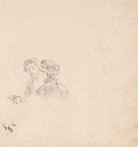スケッチR・バーニー・フィリップ嬢との自画像 作： James McNeill Whistler