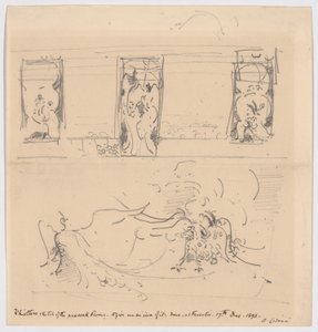 ピーコック・ルームのスケッチ 作： James McNeill Whistler