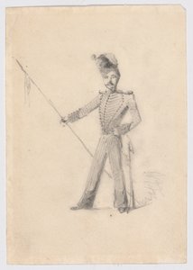 槍を持つ兵士 作： James Abbott McNeill Whistler