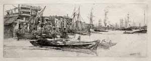 テムズ倉庫 作： James McNeill Whistler