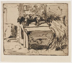 犬小屋の犬 作： James Abbott McNeill Whistler