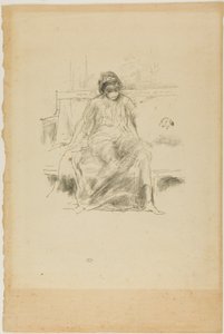 着席したドレープ図 作： James Abbott McNeill Whistler