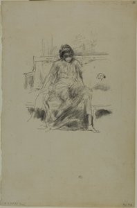 着席したドレープ図 作： James Abbott McNeill Whistler
