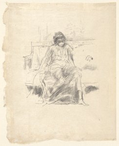 着席したドレープ図 作： James Abbott McNeill Whistler