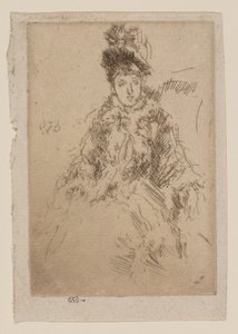毛皮のティペット: ミス・レノア 作： James Abbott McNeill Whistler