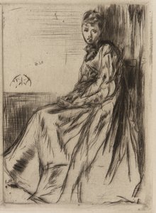 手紙 (モード、着席) 作： James Abbott McNeill Whistler