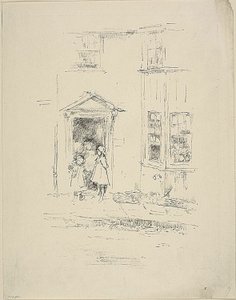 ザ リトル ドアウェイ、ライム レジス 作： James Abbott McNeill Whistler