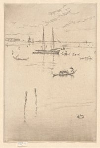 最初のベニス セットからのリトル ラグーン (ベニス、一連の 12 のエッチング) 作： James Abbott McNeill Whistler
