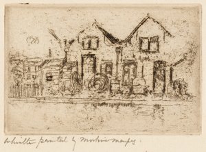 小さな車輪職人の店 作： James McNeill Whistler