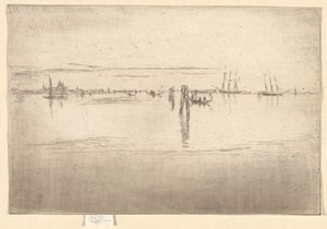 2番目のヴェネツィアセットからのロングラグーン（26枚のエッチングのセット） 作： James Abbott McNeill Whistler