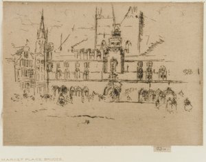 市場、ブルージュ 作： James Abbott McNeill Whistler