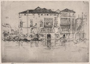 宮殿、最初のヴェネツィア セットから (ヴェネツィア、一連の 12 のエッチング) 作： James Abbott McNeill Whistler
