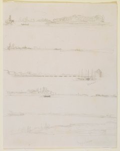 ワームズとオッペンハイムの近くのライン川 作： James Abbott McNeill Whistler