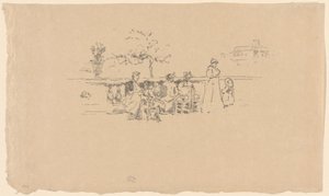 テラス、ルクセンブルク 作： James Abbott McNeill Whistler