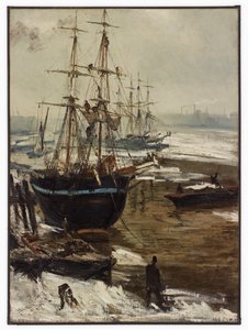 氷の中のテムズ川 作： James Abbott McNeill Whistler