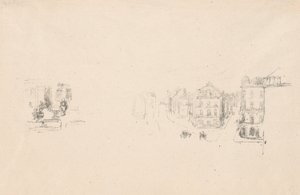 2 つのトライアル スケッチ: A. Grand Rue、Dieppe。 B. インテリア 作： James Abbott McNeill Whistler
