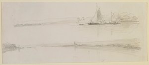 川での 2 つのシーン 作： James Abbott McNeill Whistler